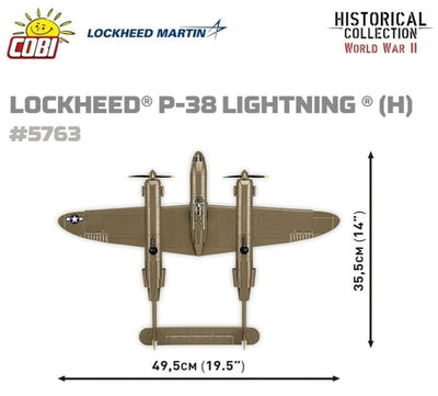 Lockheed P-38H Lightning plane brick model - COBI 5763 - 652 bricks Planes Cobi 