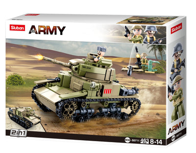 M14/41 Medium brick tank model - Sluban M38-B0711 - 463 bricks Tank SLUBAN 