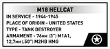 M18 Hellcat 1:28 scale brick tank model - COBI 2679 - 1018 bricks Tank Cobi 
