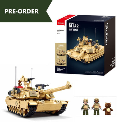 M1A2 Abrams (TUSK 2) brick tank model - Sluban M38-B1365 - 988 bricks Tank SLUBAN 