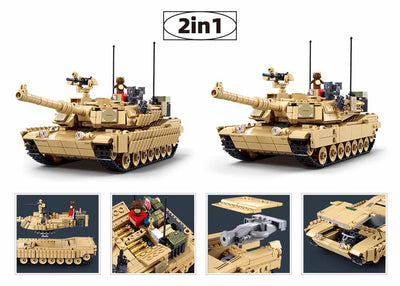 M1A2 Abrams (TUSK 2) brick tank model - Sluban M38-B1365 - 988 bricks Tank SLUBAN 
