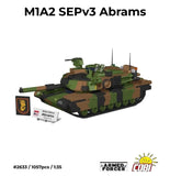 M1A2 SEPv3 Abrams brick tank model - COBI 2633 - 1057 bricks Tank Cobi 