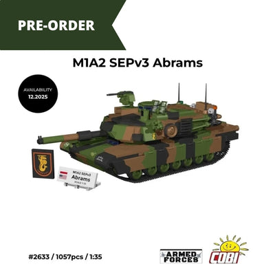 M1A2 SEPv3 Abrams brick tank model - COBI 2633 - 1057 bricks Tank Cobi 
