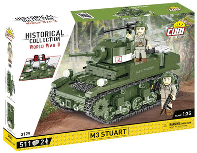 M3 Stuart brick tank model - COBI 3129 - 511 bricks Tank Cobi 