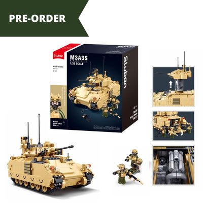 M3A3S Bradley brick tank model - Sluban M38-B1363 - 905 bricks Tank SLUBAN 