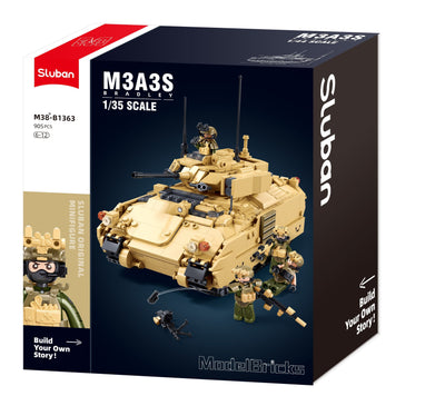 M3A3S Bradley brick tank model - Sluban M38-B1363 - 905 bricks Tank SLUBAN 