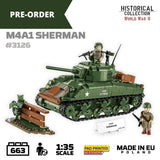 M4A1 Sherman brick tank model - COBI 3126 - 663 bricks Tank Cobi 