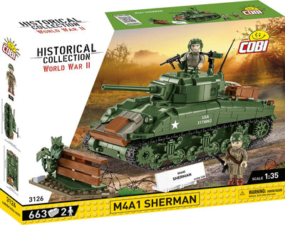 M4A1 Sherman brick tank model - COBI 3126 - 663 bricks Tank Cobi 