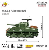 M4A1 Sherman brick tank model - COBI 3126 - 663 bricks Tank Cobi 