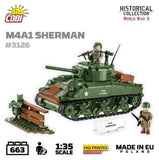 M4A1 Sherman brick tank model - COBI 3126 - 663 bricks Tank Cobi 