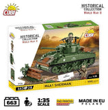 M4A1 Sherman brick tank model - COBI 3126 - 663 bricks Tank Cobi 