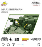 M4A1 Sherman brick tank model - COBI 3126 - 663 bricks Tank Cobi 