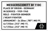 Messerschmitt BF 110 C brick plane model - COBI 5777 - 573 bricks Planes Cobi 