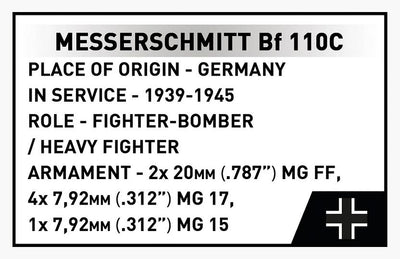 Messerschmitt BF 110 C brick plane model - COBI 5777 - 573 bricks Planes Cobi 