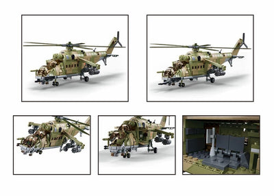 MI-24S brick model helicopter - Sluban M38-B1137 - 893 bricks Tank SLUBAN 