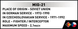 MIG-21 brick plane model - COBI 5919 - 396 bricks Planes Cobi 