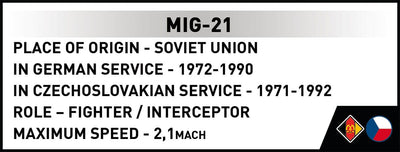 MIG-21 brick plane model - COBI 5919 - 396 bricks Planes Cobi 