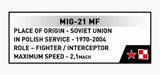 MIG-21 MF brick plane model - COBI 5918 - 381 bricks Planes Cobi 