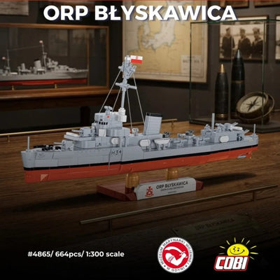 ORP Blyskawica destroyer brick model - COBI 4865 - 664 bricks Ship Cobi 