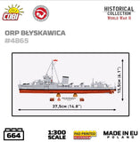 ORP Blyskawica destroyer brick model - COBI 4865 - 664 bricks Ship Cobi 