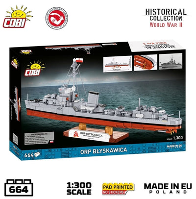ORP Blyskawica destroyer brick model - COBI 4865 - 664 bricks Ship Cobi 
