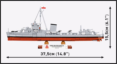 ORP Blyskawica destroyer brick model - COBI 4865 - 664 bricks Ship Cobi 