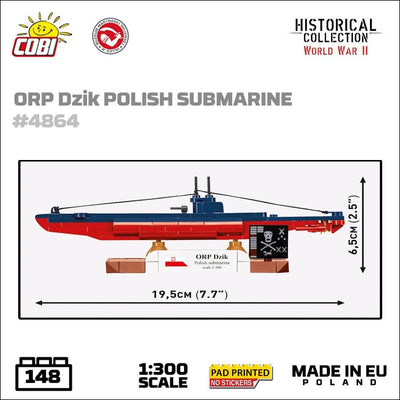 ORP Dzik submarine brick model - COBI 4864 - 141 bricks Ship COBI 