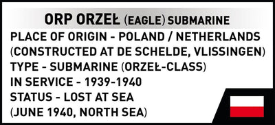 ORP Orzeł submarine brick model - COBI 4855 - 185 bricks Ship COBI 