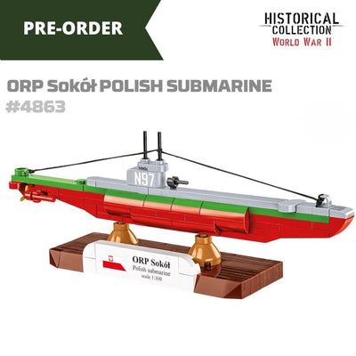 ORP Sokoł submarine brick model - COBI 4863 - 137 bricks Ship COBI 