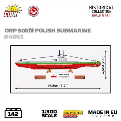 ORP Sokoł submarine brick model - COBI 4863 - 137 bricks Ship COBI 