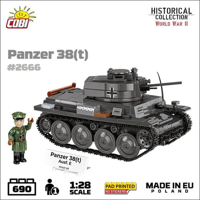 Panzer 38(t) Ausf. E brick model - COBI 2667 - 687 bricks Tank Cobi 