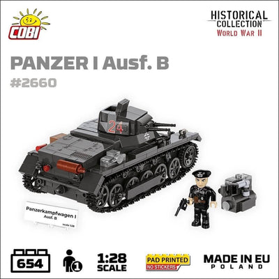 Panzer I Ausf. B brick tank model - COBI 2660 - 656 bricks Tank Cobi 