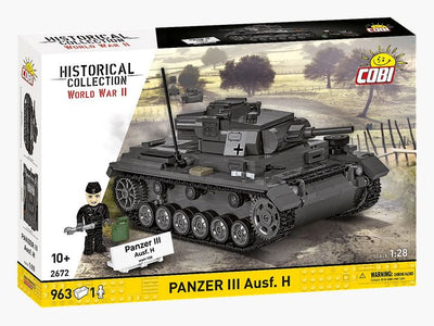 Panzer III Ausf. H brick tank model - COBI 2672 - 958 bricks Tank Cobi 
