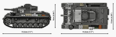 Panzer III Ausf. H brick tank model - COBI 2672 - 958 bricks Tank Cobi 