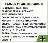 Panzer V Panther AUSF.G 'Pudel' brick model tank - COBI 2655 - 1133 bricks Tank Cobi 