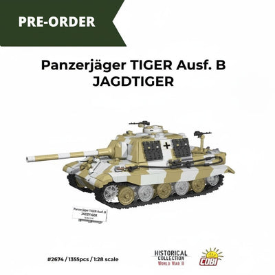 Panzerjager Tiger Ausf. B Jagdtiger brick tank model - COBI-2674 - 1355 bricks Tank Cobi 
