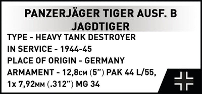 Panzerjager Tiger Ausf. B Jagdtiger brick tank model - COBI-2674 - 1371 bricks Tank Cobi 