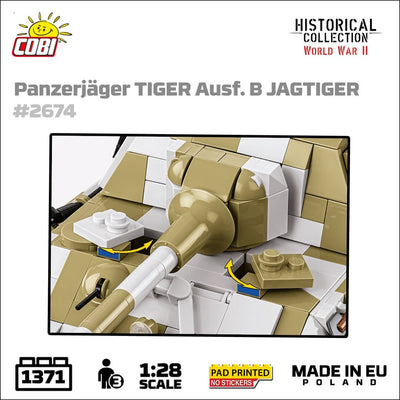 Panzerjager Tiger Ausf. B Jagdtiger brick tank model - COBI-2674 - 1371 bricks Tank Cobi 
