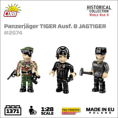 Panzerjager Tiger Ausf. B Jagdtiger brick tank model - COBI-2674 - 1371 bricks Tank Cobi 