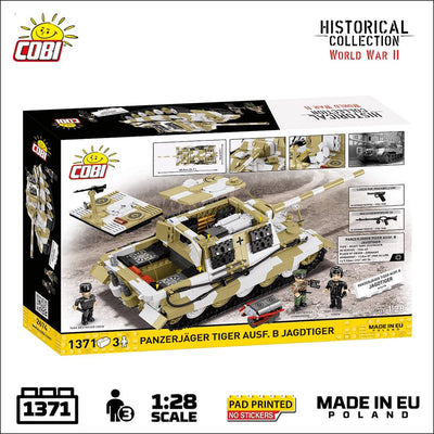 Panzerjager Tiger Ausf. B Jagdtiger brick tank model - COBI-2674 - 1371 bricks Tank Cobi 
