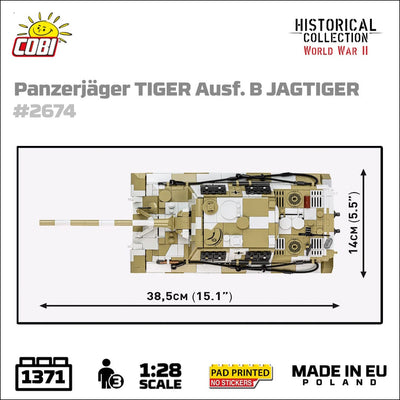 Panzerjager Tiger Ausf. B Jagdtiger brick tank model - COBI-2674 - 1371 bricks Tank Cobi 