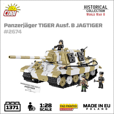 Panzerjager Tiger Ausf. B Jagdtiger brick tank model - COBI-2674 - 1371 bricks Tank Cobi 