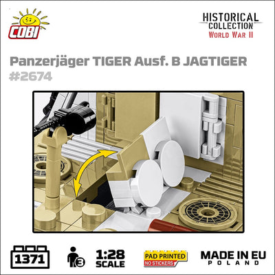 Panzerjager Tiger Ausf. B Jagdtiger brick tank model - COBI-2674 - 1371 bricks Tank Cobi 