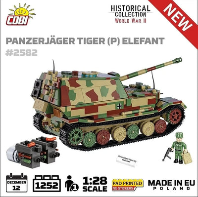 Panzerjager Tiger (P) Elefant (Sd.Kfz. 184)1944 brick tank model - COBI-2582 - 1252 bricks Cobi 
