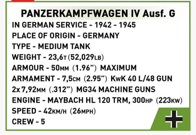 Panzerkampfwagen IV Ausf. brick tank model - COBI 2546 - 559 bricks Tank Cobi 