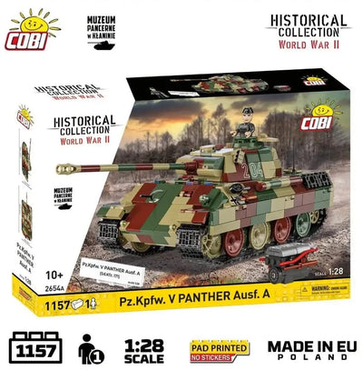 Pz.Kpfw. V Panther Ausf. A brick tank model- COBI 2654A - 1157 bricks Tank Cobi 