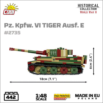 PZ.KPFW. VI Tiger AUSF. E (SD.KFZ 181) brick tank model - COBI 2735 - 428 bricks Tank Cobi 