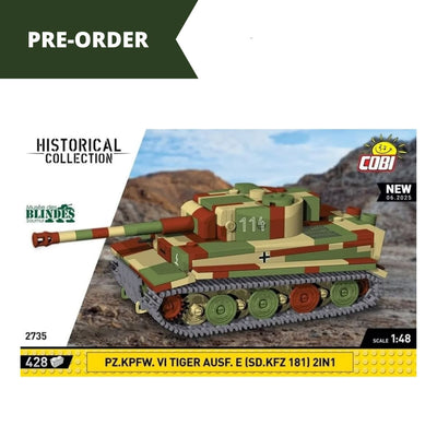 PZ.KPFW. VI Tiger AUSF. E (SD.KFZ 181) brick tank model - COBI 2735 - 428 bricks Tank Cobi 