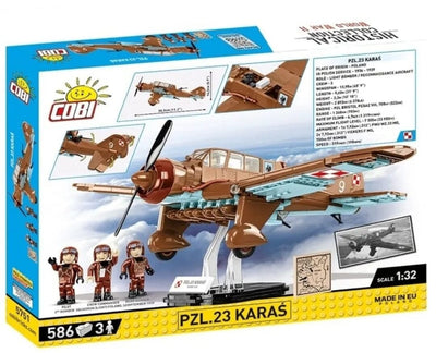 PZL.23 Karas brick plane model - COBI 5751- 586 bricks Planes Cobi 