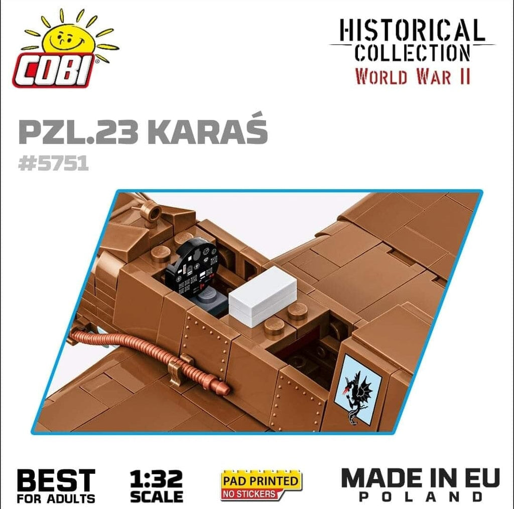 COBI PZL.23 Karaś - 586 Blocchi - 3 Figure - Età: 8 COBI PZL.23 Karaś - 586 Blocchi - 3 Figure - Età: 8